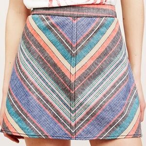 Free People Striped Chevron A-Line Skirt